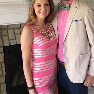 Lilly Pulitzer Size 4 dress pink and gold stripes